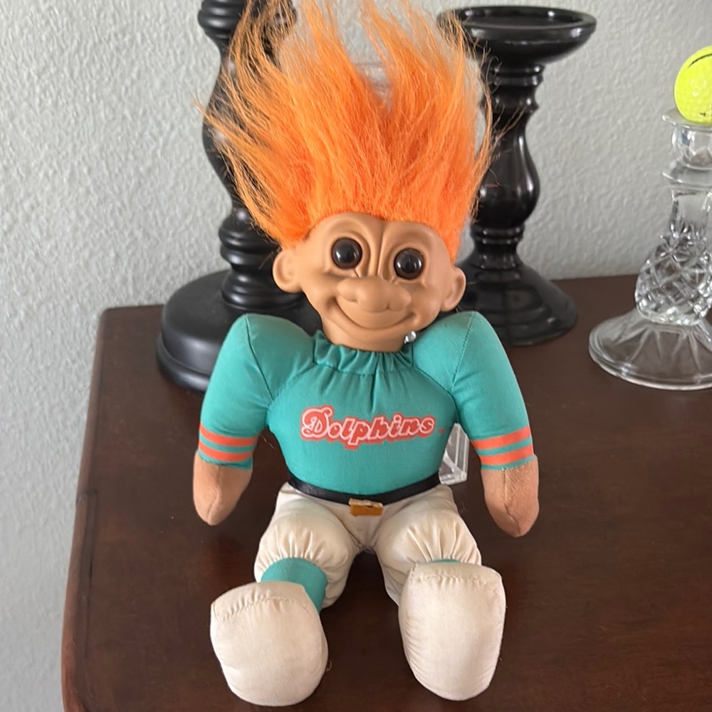 Dolphins Troll Doll with Orange Hair